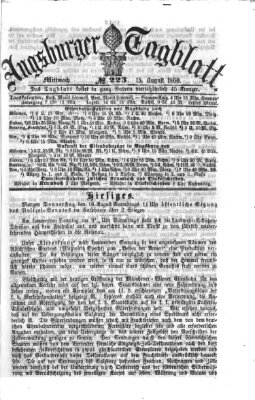 Augsburger Tagblatt Mittwoch 15. August 1860