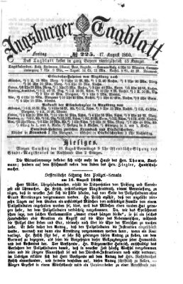 Augsburger Tagblatt Freitag 17. August 1860