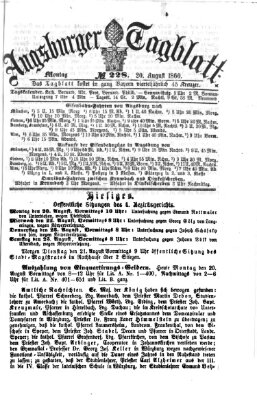 Augsburger Tagblatt Montag 20. August 1860