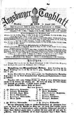 Augsburger Tagblatt Dienstag 21. August 1860