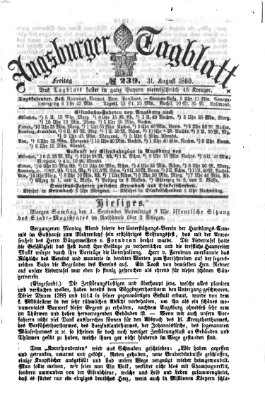 Augsburger Tagblatt Freitag 31. August 1860