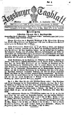 Augsburger Tagblatt Montag 3. September 1860