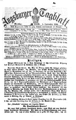 Augsburger Tagblatt Dienstag 4. September 1860