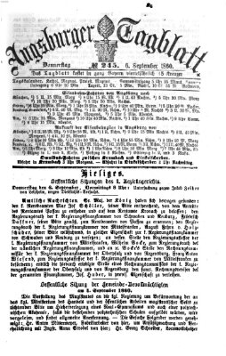 Augsburger Tagblatt Donnerstag 6. September 1860