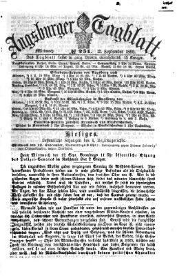 Augsburger Tagblatt Mittwoch 12. September 1860