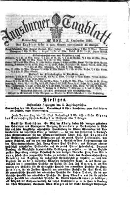 Augsburger Tagblatt Donnerstag 13. September 1860