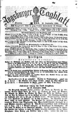 Augsburger Tagblatt Sonntag 16. September 1860