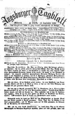 Augsburger Tagblatt Mittwoch 19. September 1860