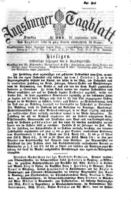 Augsburger Tagblatt Samstag 22. September 1860