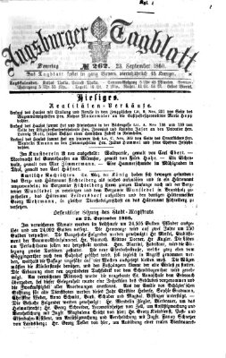 Augsburger Tagblatt Sonntag 23. September 1860