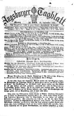 Augsburger Tagblatt Montag 24. September 1860