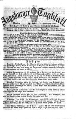 Augsburger Tagblatt Dienstag 25. September 1860