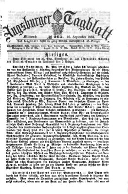 Augsburger Tagblatt Mittwoch 26. September 1860