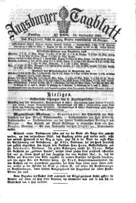 Augsburger Tagblatt Samstag 29. September 1860