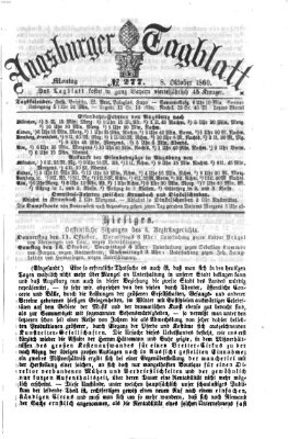 Augsburger Tagblatt Montag 8. Oktober 1860