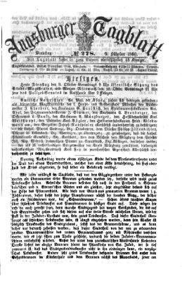 Augsburger Tagblatt Dienstag 9. Oktober 1860