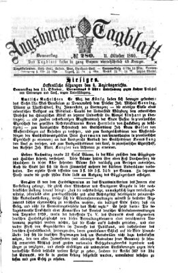 Augsburger Tagblatt Donnerstag 11. Oktober 1860