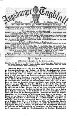 Augsburger Tagblatt Samstag 13. Oktober 1860