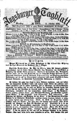 Augsburger Tagblatt Dienstag 16. Oktober 1860