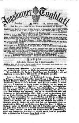 Augsburger Tagblatt Samstag 20. Oktober 1860