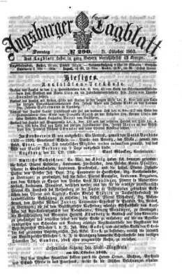 Augsburger Tagblatt Sonntag 21. Oktober 1860