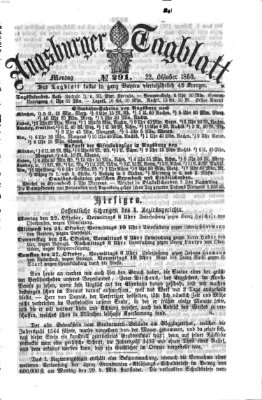 Augsburger Tagblatt Montag 22. Oktober 1860