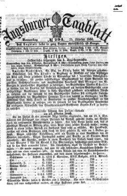 Augsburger Tagblatt Donnerstag 25. Oktober 1860