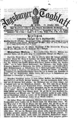 Augsburger Tagblatt Samstag 27. Oktober 1860