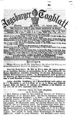 Augsburger Tagblatt Sonntag 28. Oktober 1860