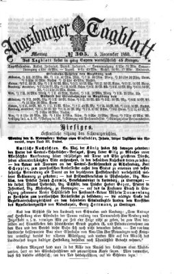 Augsburger Tagblatt Montag 5. November 1860