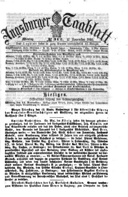 Augsburger Tagblatt Montag 12. November 1860