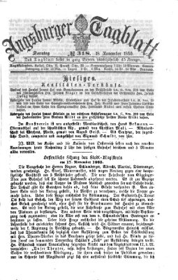 Augsburger Tagblatt Sonntag 18. November 1860