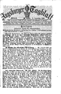 Augsburger Tagblatt Mittwoch 21. November 1860