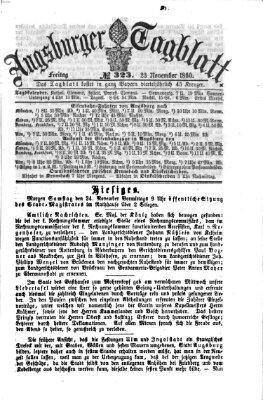 Augsburger Tagblatt Freitag 23. November 1860