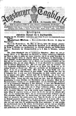 Augsburger Tagblatt Samstag 24. November 1860