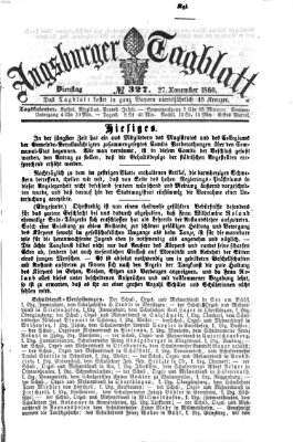 Augsburger Tagblatt Dienstag 27. November 1860