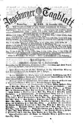 Augsburger Tagblatt Donnerstag 29. November 1860