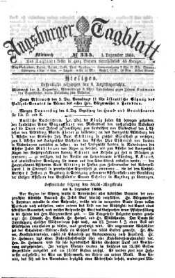 Augsburger Tagblatt Mittwoch 5. Dezember 1860