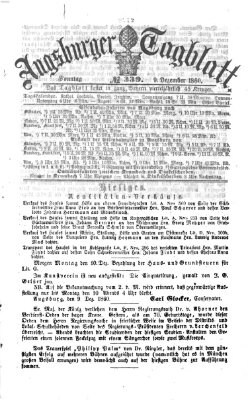 Augsburger Tagblatt Sonntag 9. Dezember 1860