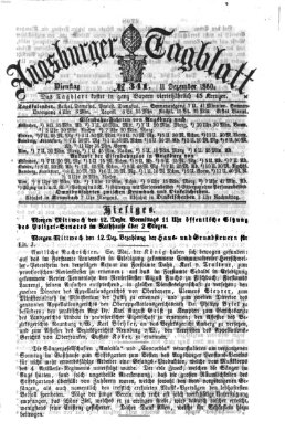 Augsburger Tagblatt Dienstag 11. Dezember 1860