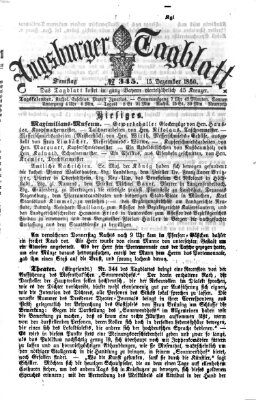 Augsburger Tagblatt Samstag 15. Dezember 1860