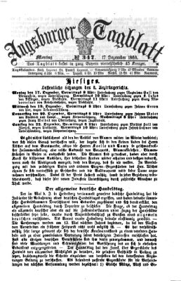 Augsburger Tagblatt Montag 17. Dezember 1860