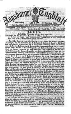 Augsburger Tagblatt Donnerstag 20. Dezember 1860