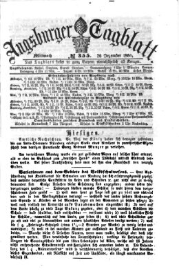 Augsburger Tagblatt Mittwoch 26. Dezember 1860