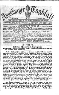 Augsburger Tagblatt Mittwoch 2. Januar 1861