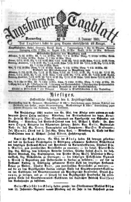 Augsburger Tagblatt Donnerstag 3. Januar 1861