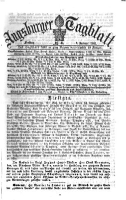 Augsburger Tagblatt Freitag 4. Januar 1861