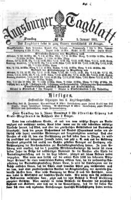 Augsburger Tagblatt Samstag 5. Januar 1861