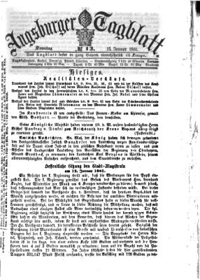 Augsburger Tagblatt Sonntag 13. Januar 1861