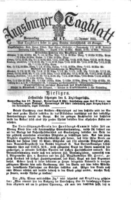 Augsburger Tagblatt Donnerstag 17. Januar 1861